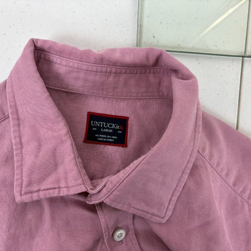 UNTUCKit Harken Shirt Mens Size XL Red Button Up Long Sleeve Wrinkle Free - Picture 5 of 5